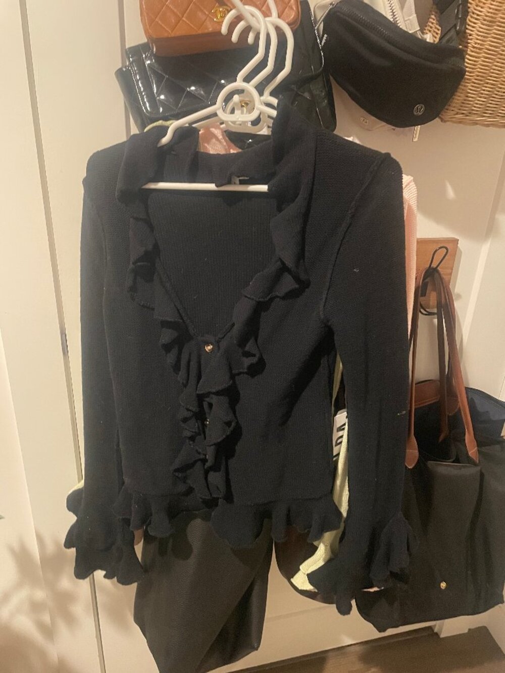 LPA Ruffle Cardigan, Black, Small - Picture 4 of 4